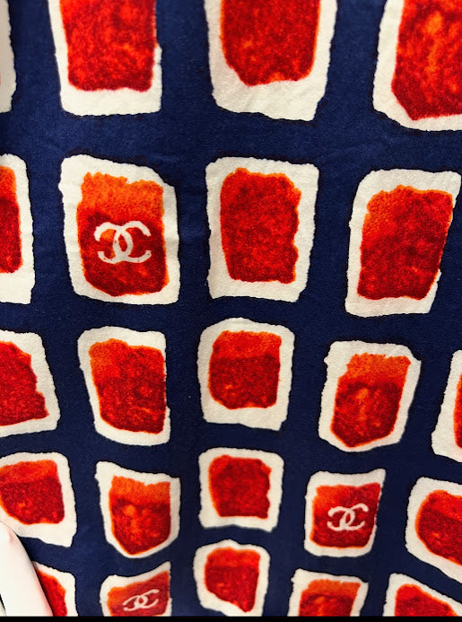 CHANEL ノースリーブ カットソー レッド×ブルー
