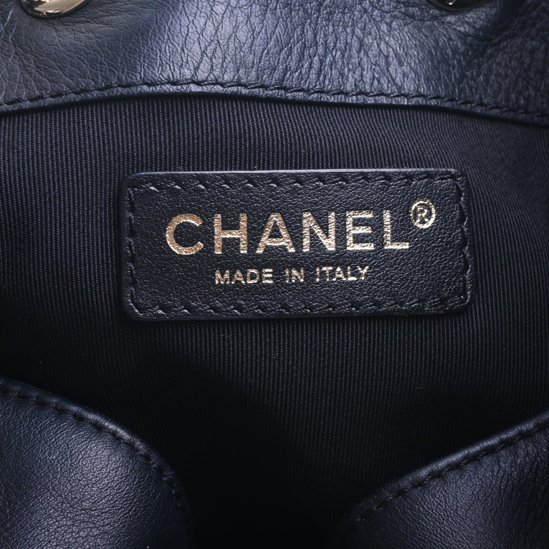 シャネル CC ドローストリング バックパック CHANEL Pre-Owned 2017-2018 スモール メタリック カーフスキン