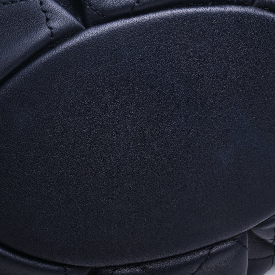 CHANEL AS1439 drawstring chain shoulder bag lambskin black gold