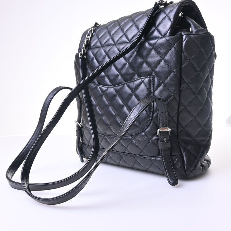 Chanel matelasse chain rucksack black SV metal fittings lambskin No.22 seal 22420587 Box/storage bag/papers