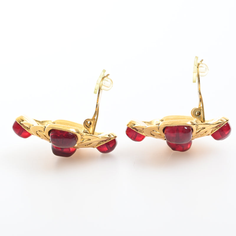 chanel earrings red