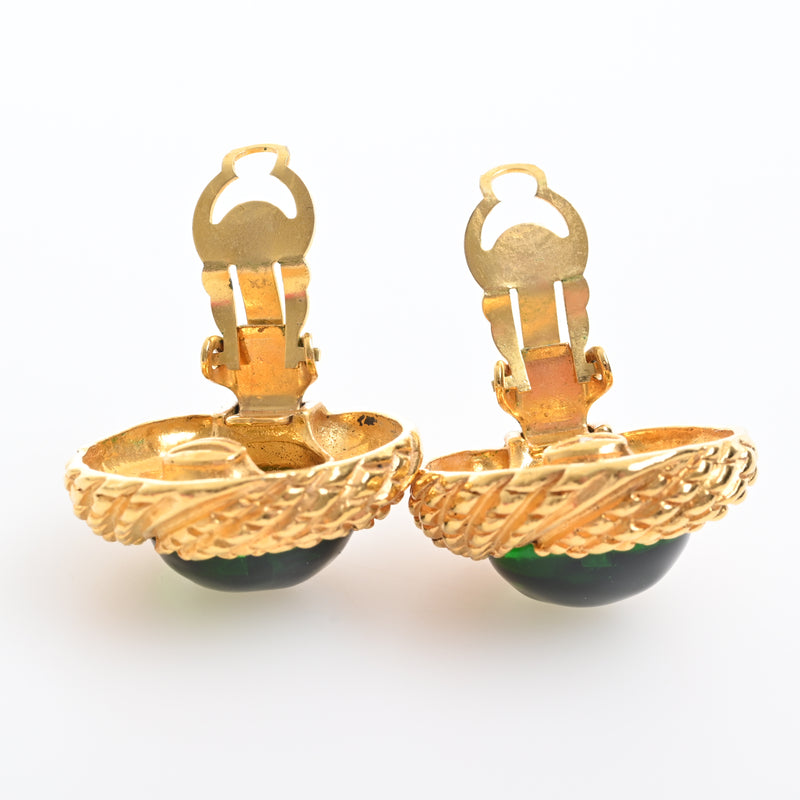 chanel earrings green junk