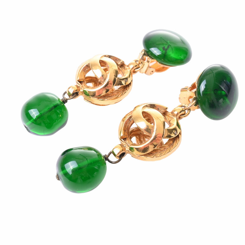 chanel earrings green