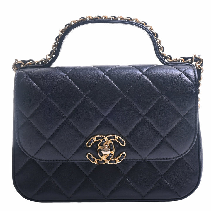 CHANEL ブラック バッグ 黒　ジャージー Boy chanel ラージ ハンドバッグ、グレインド カーフスキン