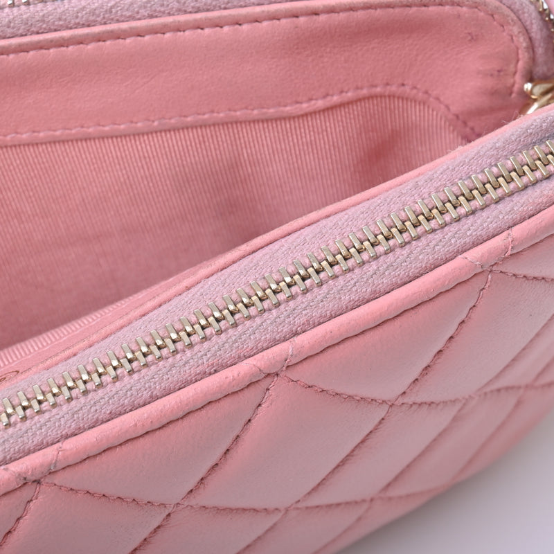CHANEL Cocomark Chain Clutch Chain Shoulder Bag Lambskin Pink A82527