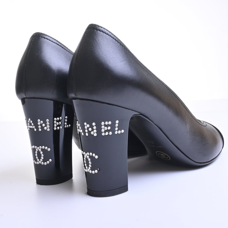 Chanel Cocomark Leather Pumps 37 Ladies Black G34991