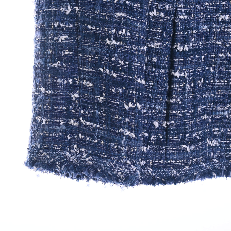 Chanel Jacket Apparel, P37602, Blue/White, Tweed