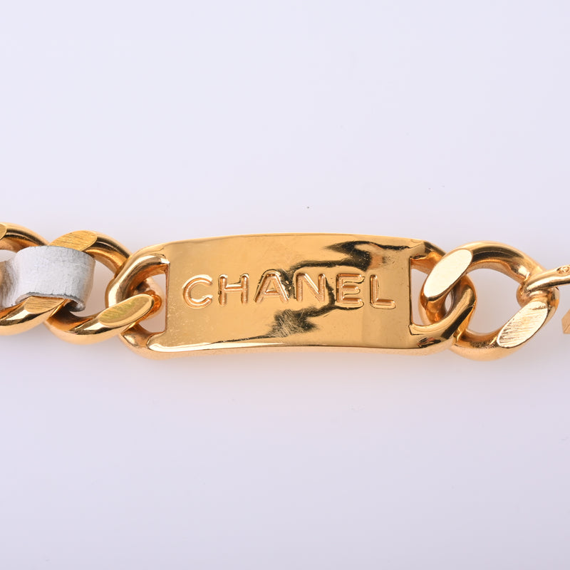 CHANEL Chain Belt White 95A