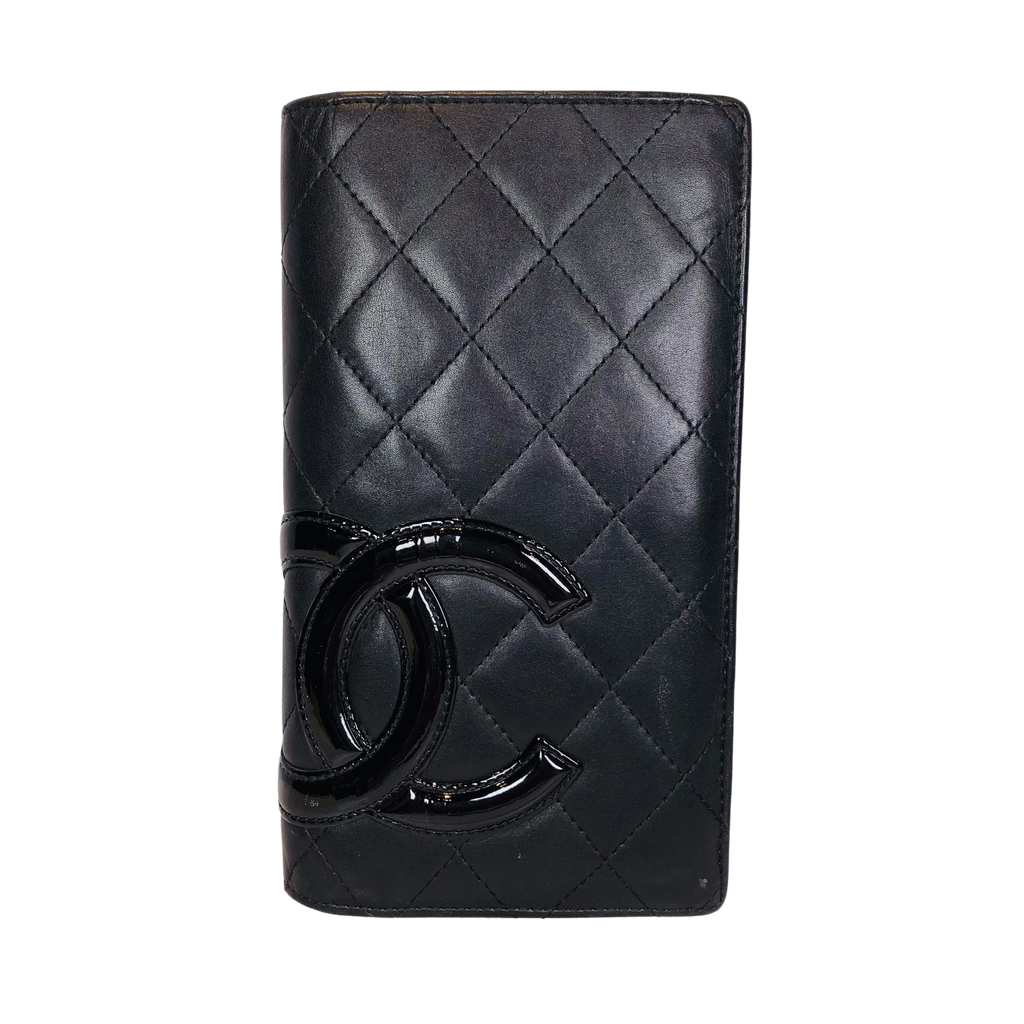 CHANEL Chanel cambon line folio long wallet lambskin black – co&co