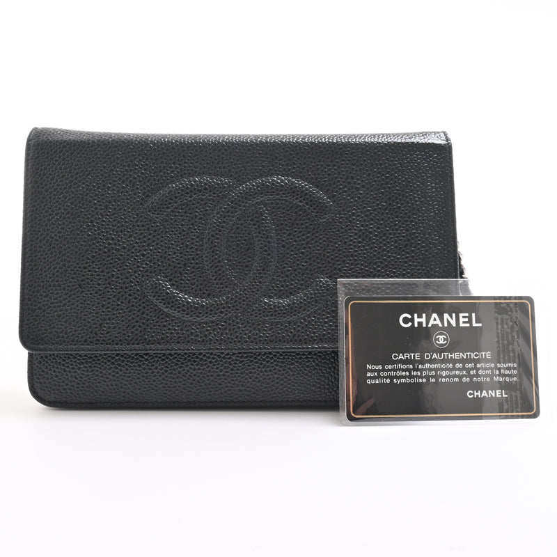 caviar skin chain wallet