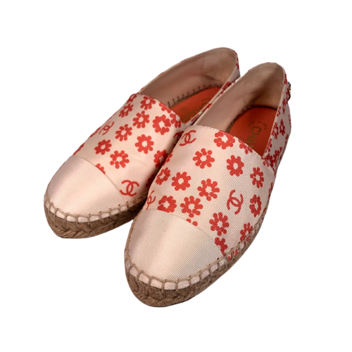 CHANEL Chanel Ladies 37 Used esbadrille flat shoes white × pink