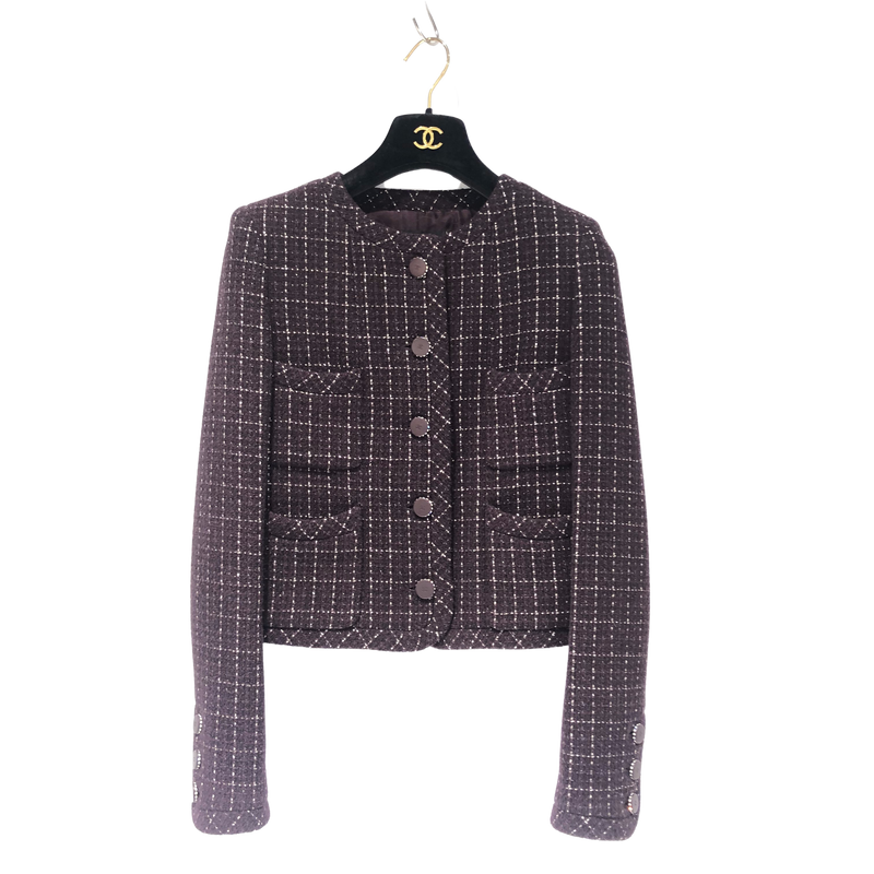 CHANEL Chanel tweed JKT purple 02P34 jacket