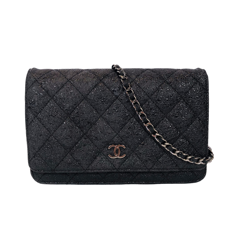CHANEL Chanel matelasse chain wallet leather black SV metal fittings with seal 11567099