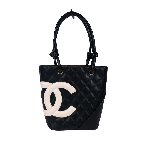 CHANEL Chanel cambon line tote black, white