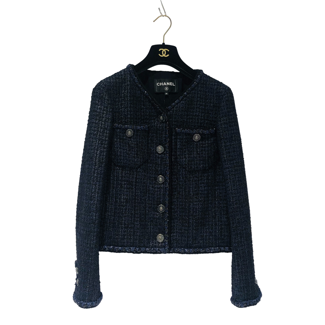 CHANEL シャネル ツイードジャケット P72421 ネイビー サイズ36 CHANEL シャネル ツイードジャケット P72421 ネイビー サイズ36
